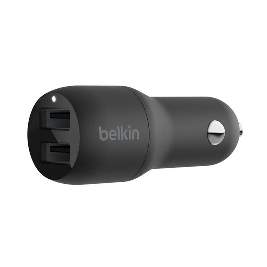 BELKIN BOOST CHARGE Dual USB-A Car Charger 24W Model CCB001BTBK