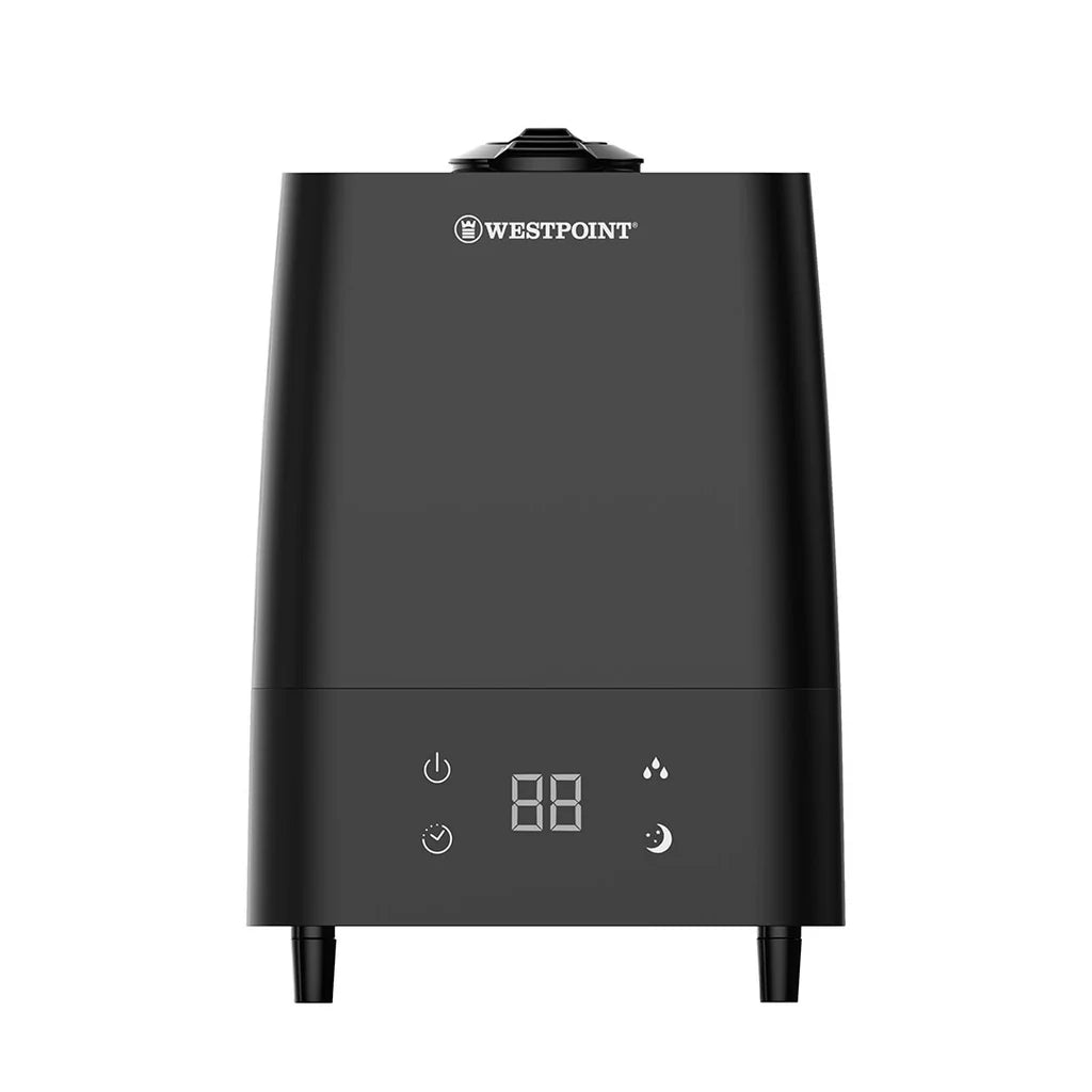Westpoint WF-1206 black ultrasonic room humidifier with digital touch controls