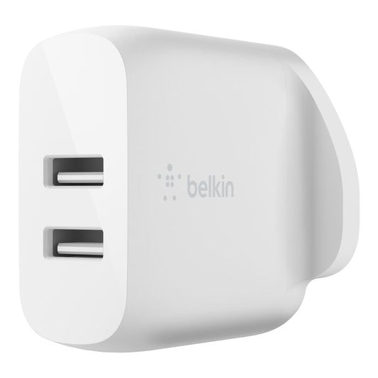 BELKIN BOOST CHARGE Dual USB-A Wall Charger 24W Model WCB002MYWH