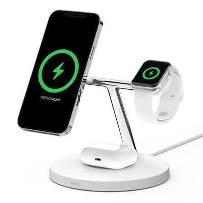 BELKIN BOOST CHARGE PRO 15W 3-in-1 Wireless Charger with MagSafe Model WIZ009MYWH