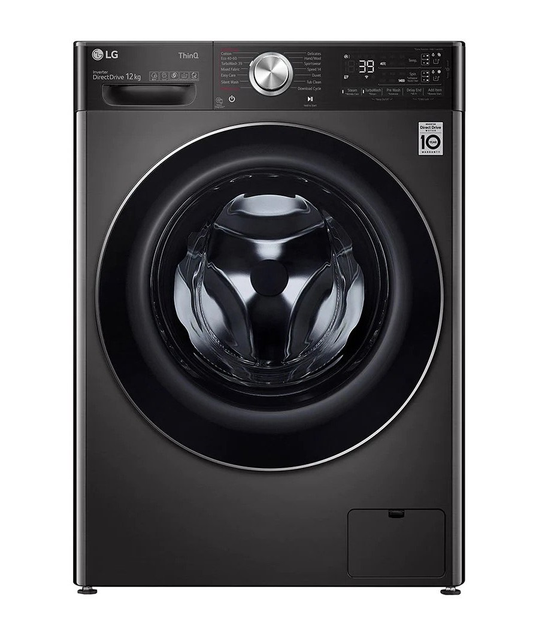 LG F4V9BWP2EE 12kg front load washing machine with door closed