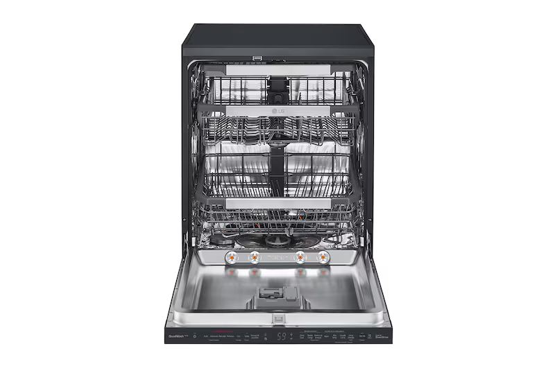 LG DFC335HM dishwasher interior with adjustable racks