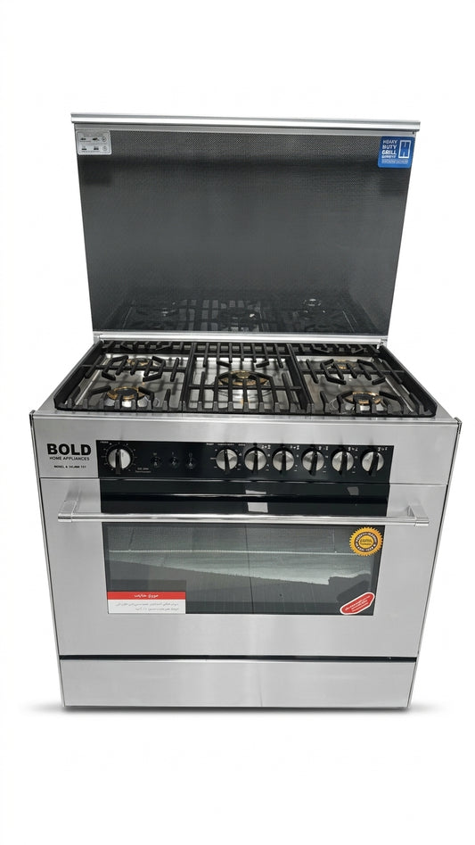 BOLD COOKING RANGE 5 BURNER 90CM Model 905TGT