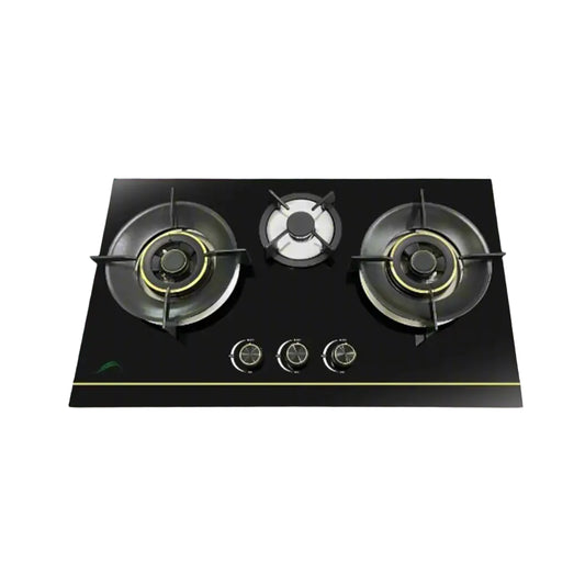 Signature Brass Burner Glass HOB with Auto ignition and Auto Safety Valve 3782BG