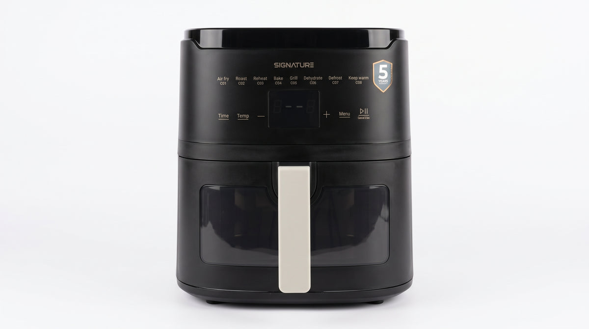 Signature Digital Multifunction Air Fryer 5L model 5000X in black with digital display