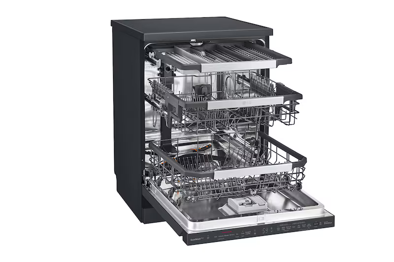 LG DFC335HM 14 place settings QuadWash Steam Dishwasher open front