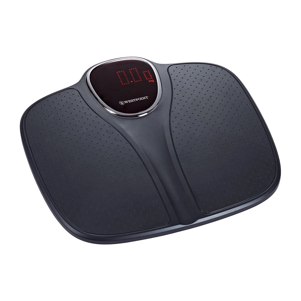 Westpoint WF-7010 black digital bath scale with red LED display
