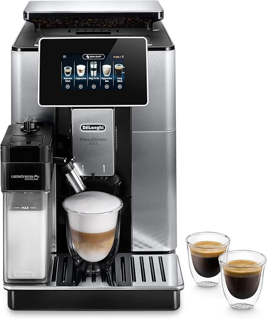 DeLonghi PrimaDonna Soul Fully Automatic Coffee Maker Model ECAM610.75.MB
