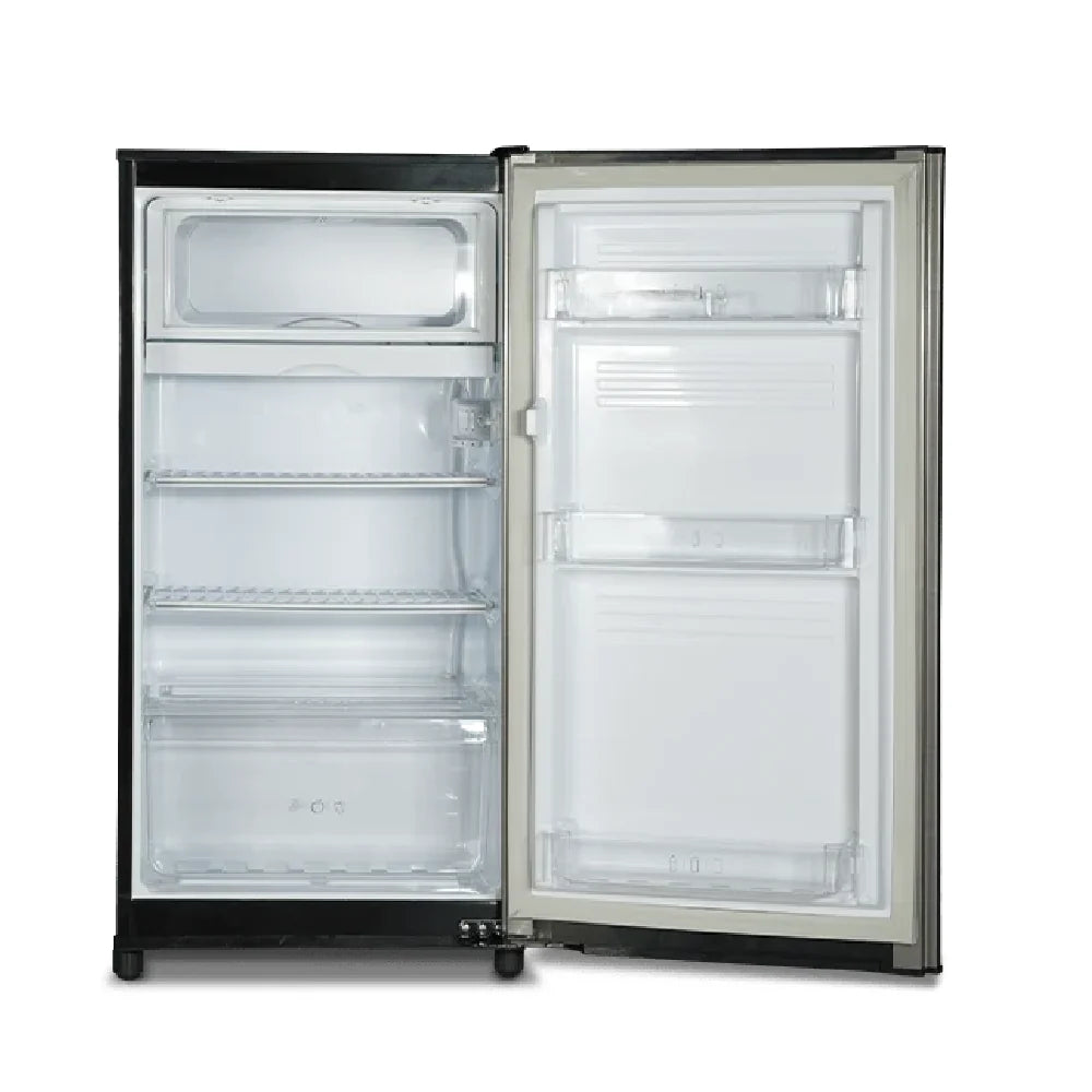 PEL Life Pro 1400 SD BMG Refrigerator with door open showing shelving