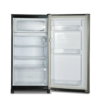 PEL Life Pro 1400 SD BMG Refrigerator with door open showing shelving