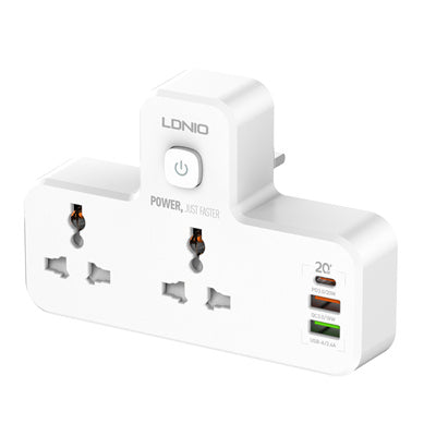 LDNIO 2-Outlet Portable Extension Power Socket with USB Ports and Night Lamp Model SC2311