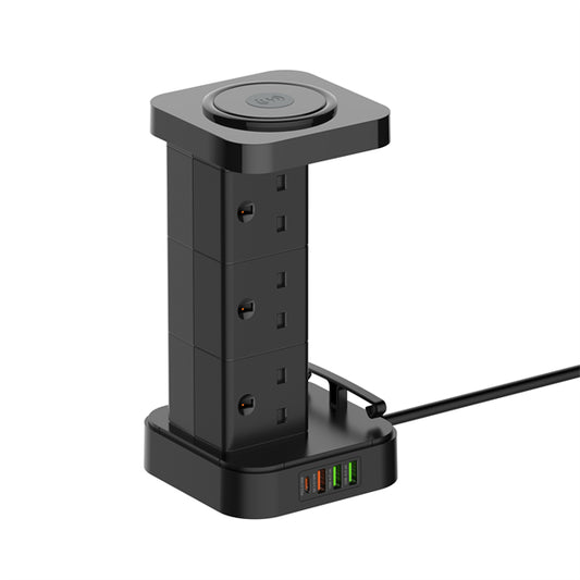 LDNIO 6-Outlet USB Tower Extension Power Socket with 15W Wireless Charger Model SKW6457