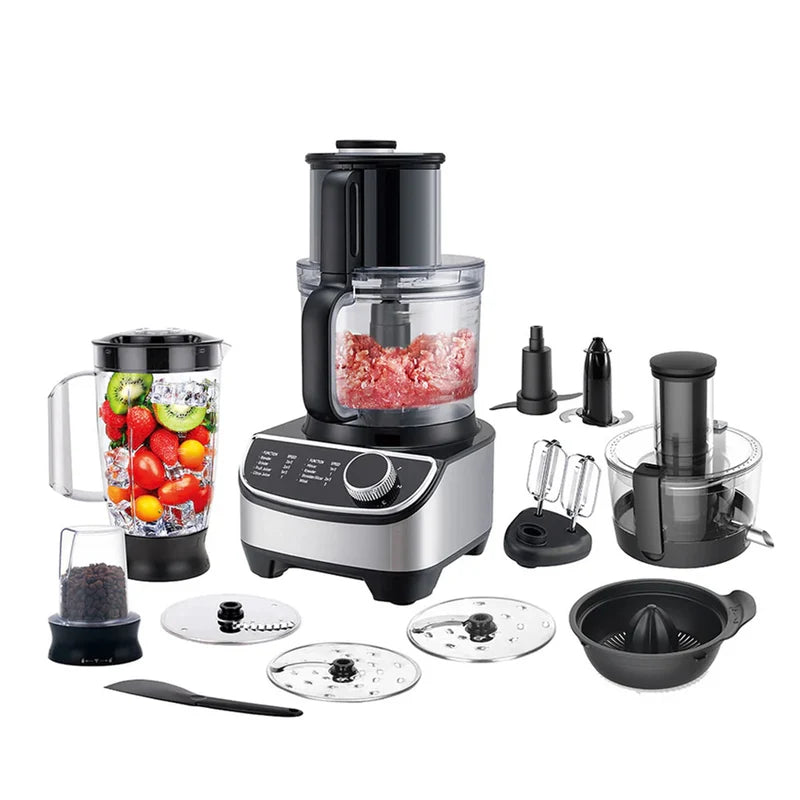 Westpoint WF-8819 5-in-1 professional kitchen robot with blender jar, grinder, bowl and disc blades