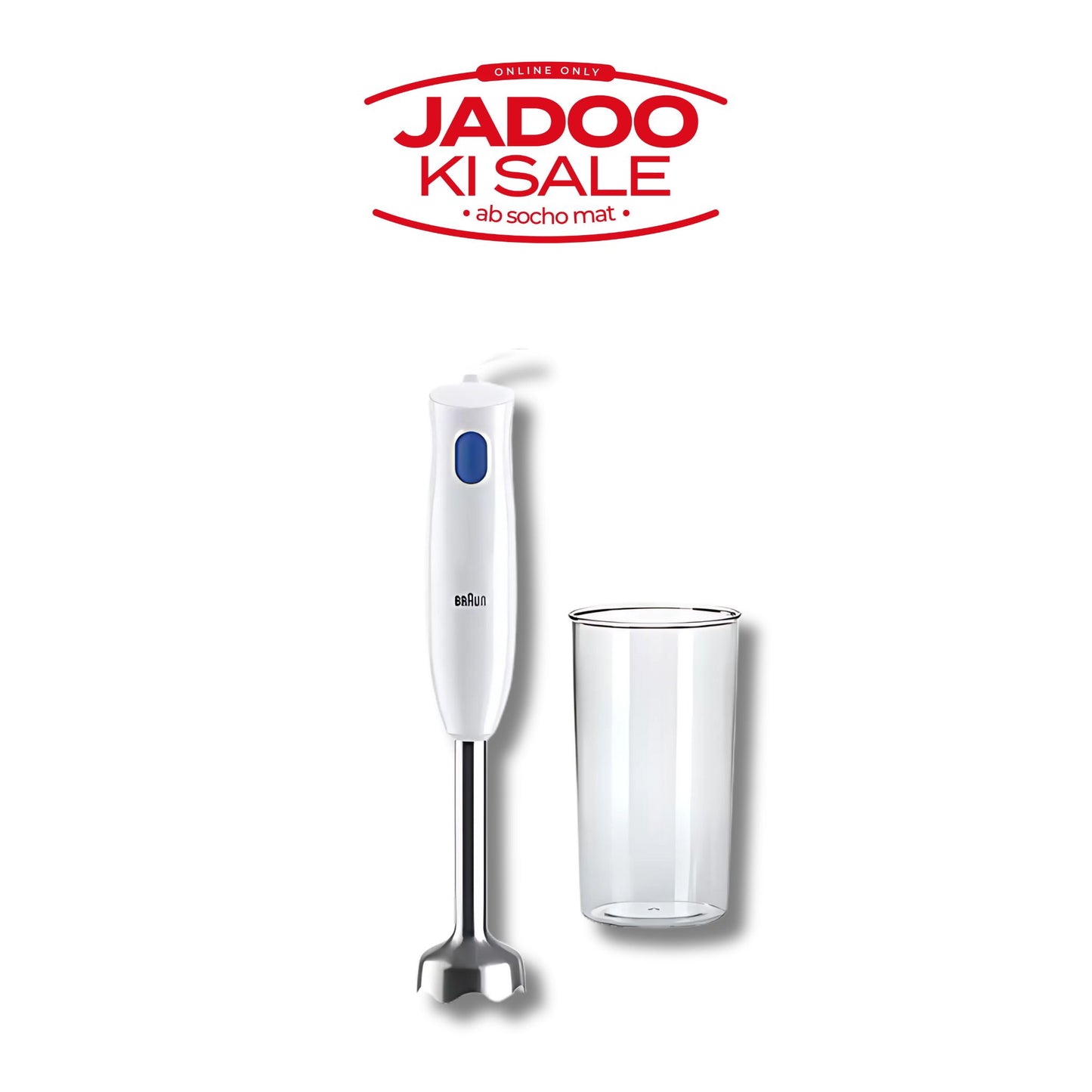 Braun Hand Blender with 600ml BPA-Free Plastic Beaker Model MQ10.001M
