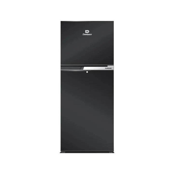 Dawlance 9 cu ft Double‑Door Refrigerator Model 9149 WB Chrome Hairline Black