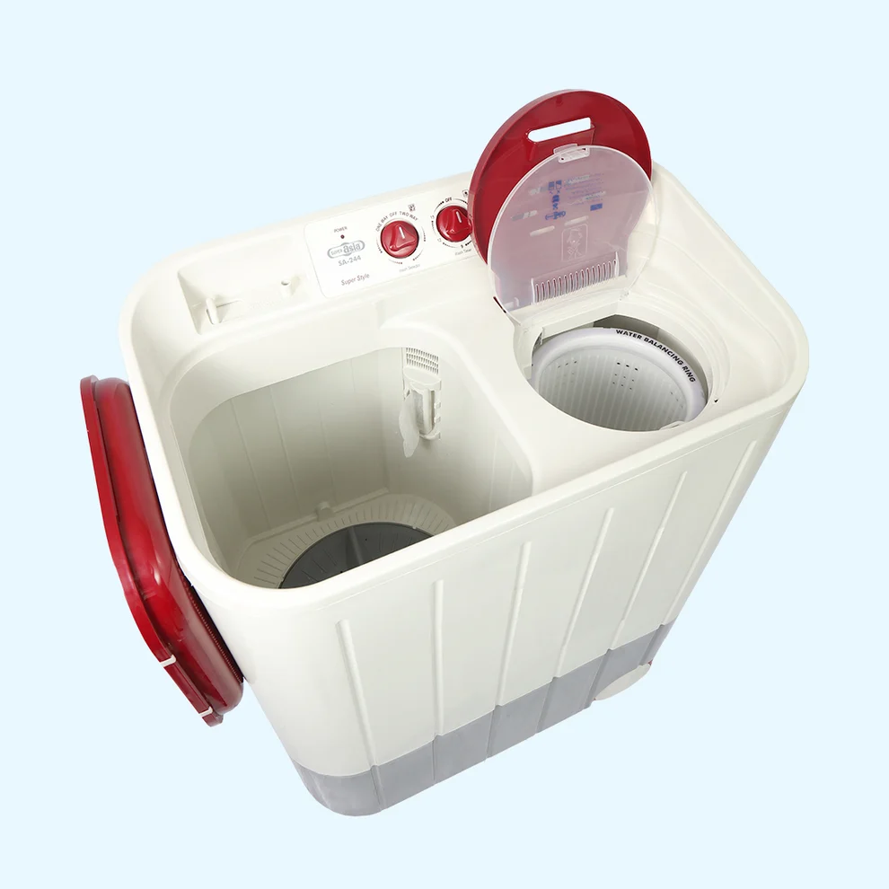 Super Asia SA-244 washing machine with both tubs open