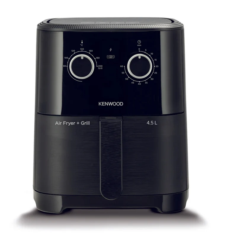Kenwood HFP45 black 4.5L air fryer with manual temperature and timer controls