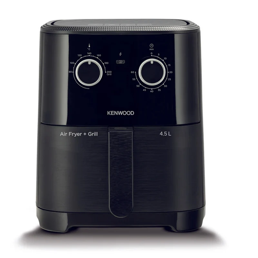Kenwood HFP45 black 4.5L air fryer with manual temperature and timer controls