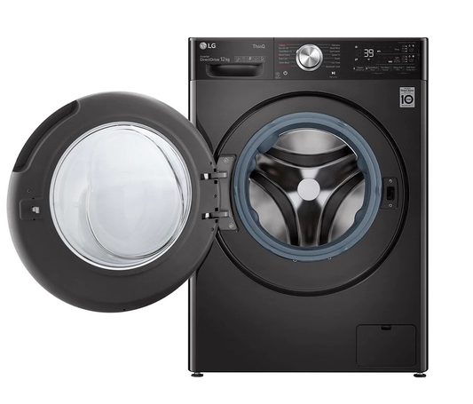 LG F4V9BWP2EE 12kg front load washing machine with door open