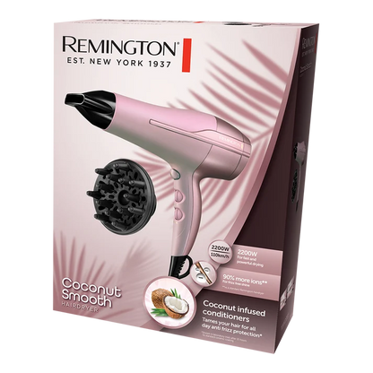 Remington Coconut Smooth 2200W hair dryer packaging