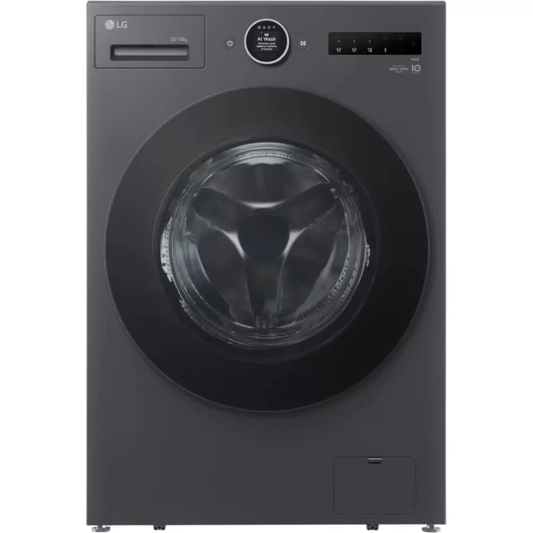 LG graphite front load washer and dryer front view