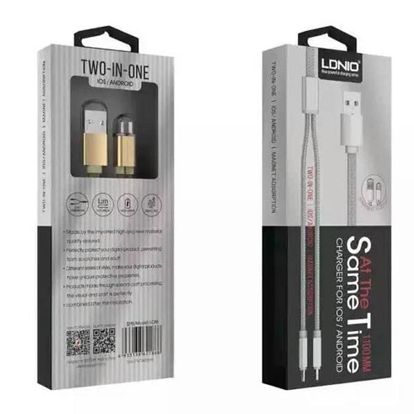 LDNIO 1 m Magnetic 2‑in‑1 USB Charging Cable Model LC86 - Friends Corporation